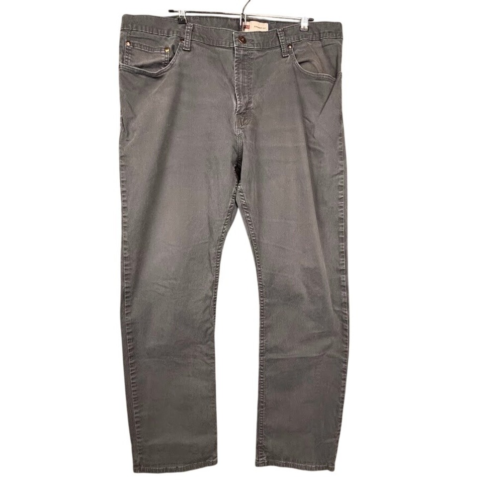 Wrangler Mens Straight Fit Pants Charcoal Gray 5-Pocket 38x32 95WRWGP